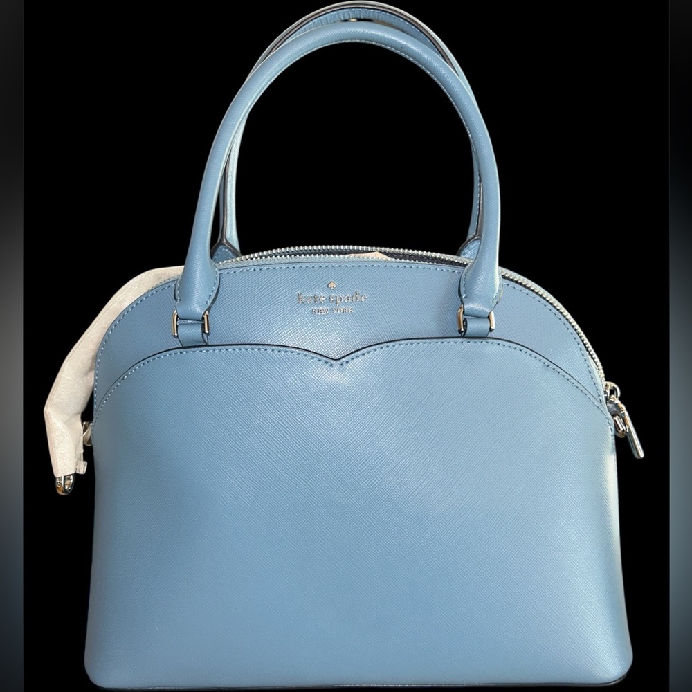 NWT Kate Spade Payton Saffiano Leather Dome Satchel Crossbody Strap Baltic Sea
